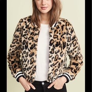 NWOT Jack by BB Dakota Leopard Faux Fur Bomber: Sm